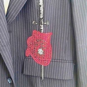 LIBERTINE CRYSTAL MENS BLEEDING HEART BLAZER